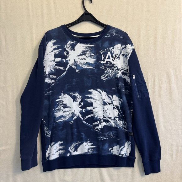 G-Star Raw Premium Sweater Stormy Hawaiian Pullover Sweatshirt XXL EUC pockets - Picture 1 of 10